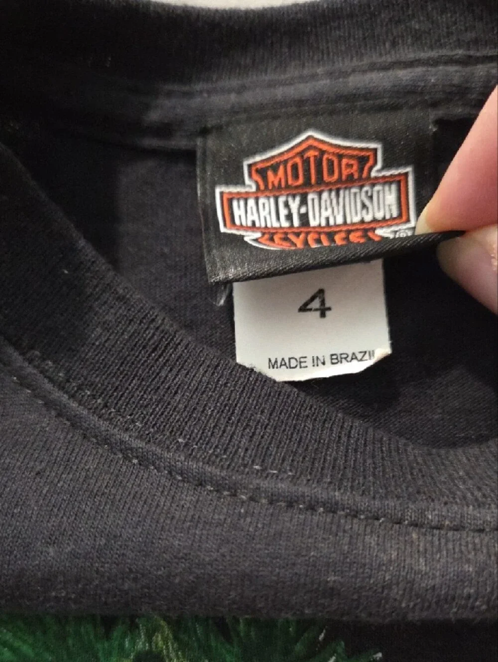 Harley-Davidson Black Tee with Orange Bike and Yellow Logo